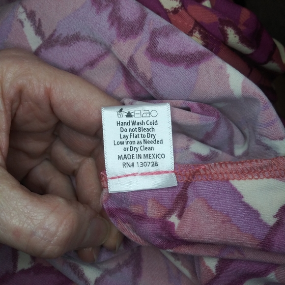 Expected By Lilac Clothing Berry Abstract, Jersey Knit Faux Wrap Nursing Dress - Picture 9 of 10